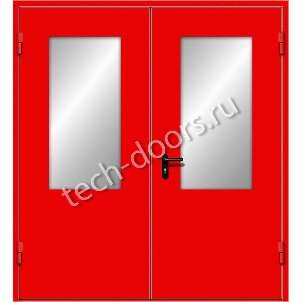 Алюминиевая дверь EI-60 однопольная противопожарная 1550x2050 с фрамугой